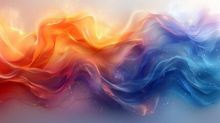 Fototapeta premium beautiful and colorful smoke, fog background, main colors are blue, red and orange 