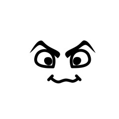 Cartoon faces. Expressive eyes and mouth, smiling, crying and surprised character face expressions. Caricature comic emotions or emoticon doodle.