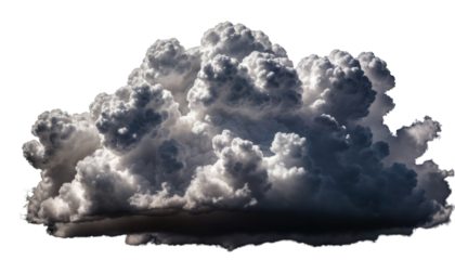 Dark storm cloud isolated on transparent background