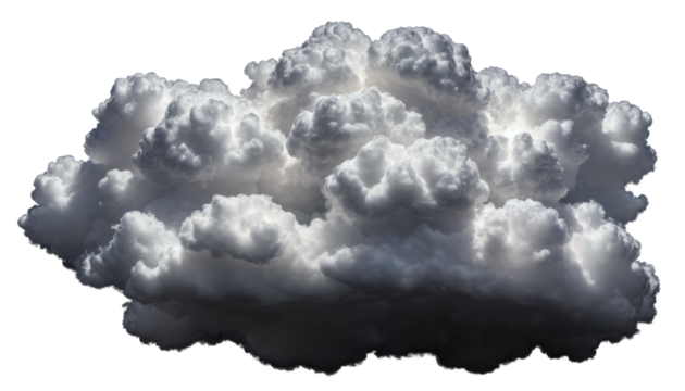 Dark storm cloud isolated on transparent background