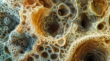 Abstract organic forms in a surreal landscape.