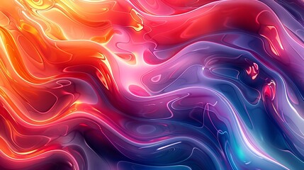 Effervescent abstract background with dazzling, chromatic patterns and a glossy, reflective surface that captivates with radiant and flamboyant colors. Watercolor style, high resolution Illustration,