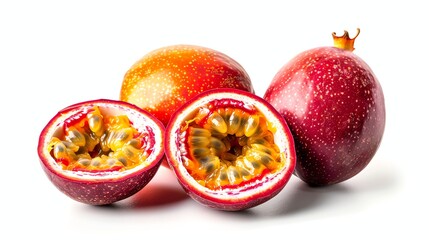 fresh fruit on white background