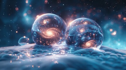 3d render bubbles background abstract. Colorful ball ballon bubbles. Display creative design banner backdrop.