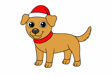 create a full of a funny christmas dog vector illustration