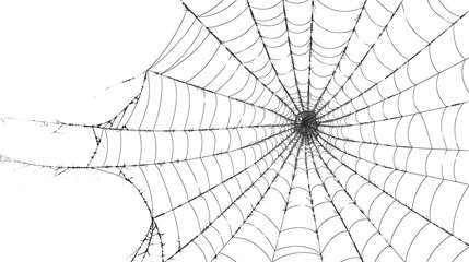 Obraz premium Simple Single Cobweb for Halloween, Minimalist and Spooky Design, Classic and Iconic Halloween Decoration Element, png file, isolated on white