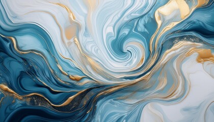Obraz premium abstract background blue and gold acrylic fluid art