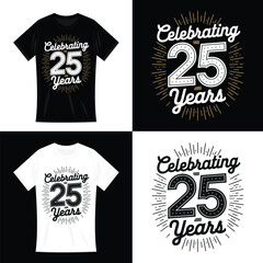 Celebrating 25 Years T-shirt Design Template