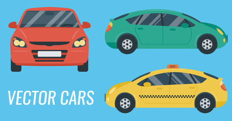 Naklejka premium Rent cars. Flat design. Vector