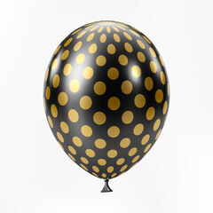 Black Gold balloon. Luxury realistic balloons. Dotted pattern