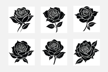 Creative Uses for a Set of Rose Silhouette Illustrations
