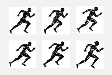Energizing Running Athlete Silhouette Designs

