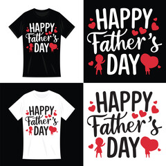 Naklejka premium Happy Father's Day T-shirt design template