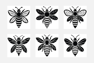 Explore Our Unique Bee Silhouette Illustration Collection
