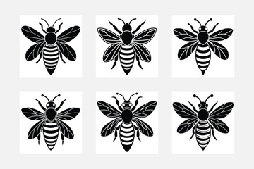 Versatile Bee Silhouette Illustrations Perfect for Any Project
