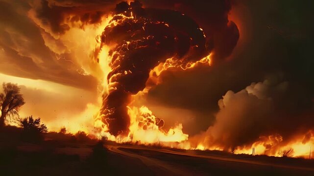 Fire Inferno tornado - fantasy movie cinematic , wallpaper