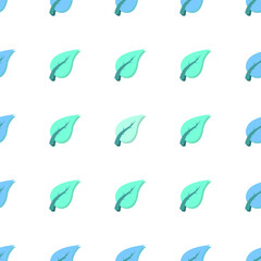 Winter background of leaves vector. Vector seamless background with blue leaves. Stylish background of winter season and frosty leaves vector.