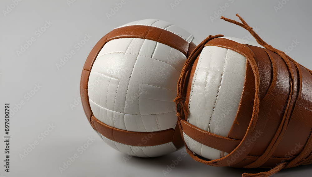 Wall mural modern sport ball on a white background, Generative AI

