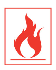 Flammable Danger Symbol: Vector Illustration Isolated on White Background