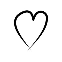 Hand drawn heart symbol vector illustration