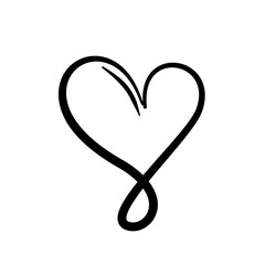 Hand drawn heart symbol vector illustration