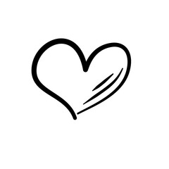 Hand drawn heart symbol vector illustration