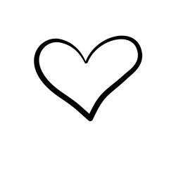 Hand drawn heart symbol vector illustration
