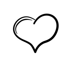 Hand drawn heart symbol vector illustration