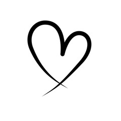 Hand drawn heart symbol vector illustration