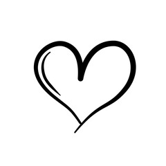 Hand drawn heart symbol vector illustration