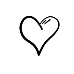Hand drawn heart symbol vector illustration
