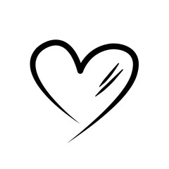 Hand drawn heart symbol vector illustration