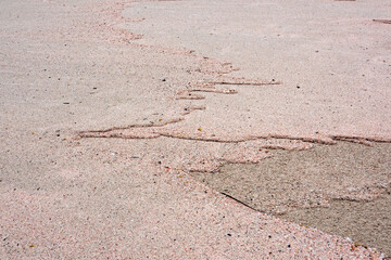 Pink beach of Elafonisi, Crete, detail of sand mixed with calcified shells of Foraminifera