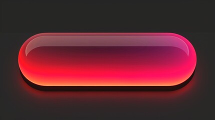 Modern and futuristic red glowing rounded rectangle hovering over a dark background, ideal for web and tech projects