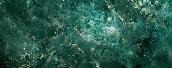 A deep green background with a marble texture, creating a sophisticated and timeless design.