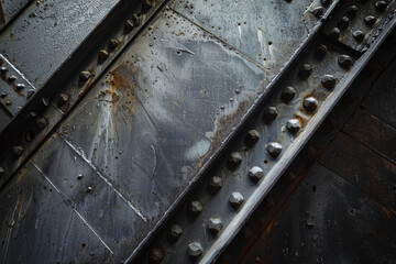 The rugged and durable textures of metals used in industrial settings, like steel girders or aluminum sheets - Generative AI