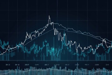 Obraz premium Minimalist stock chart with a smooth upward trend, reflecting continuous stock price increase.