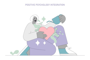 Humanistic Psychology. Flat Vector Illustration