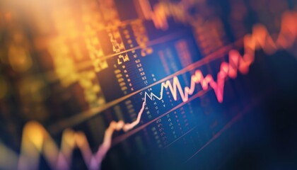 Fototapeta premium Minimalistic line graph showing a steady rise in stock prices, highlighting strong investment potential.