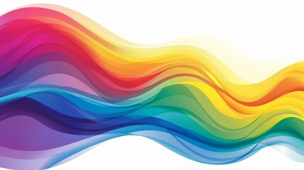 Colorful LGBTQ+ Banner with Flowing Rainbow Waves for Design, Print, Card, or Poster