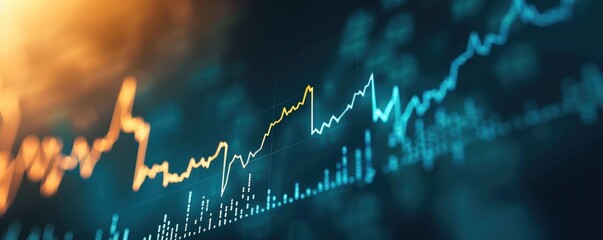 Minimalistic stock chart showcasing a gradual upward trend, highlighting consistent price increase.