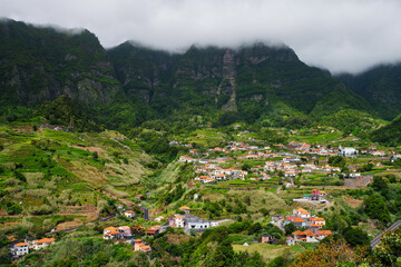 Sao Vicente village in green valley on Madeira island, Portugal