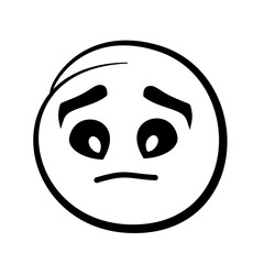 Hand drawn sketch style. Emoji with different emotion mood, happy, sad, smile face. Comic line art vector illustration.