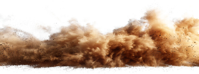 sandstorm sand dust cloud flying small particles isolated in transparent background, PNG