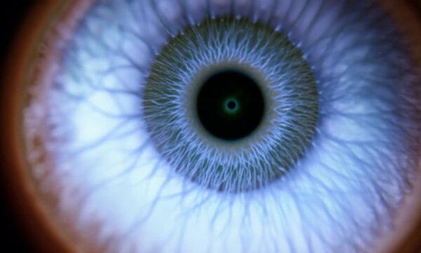 Human eye iris opening pupil extreme close up slow motion 60fps 4k video