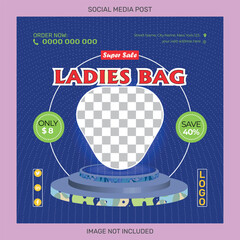 Ladies Bag social media post or square banner template.