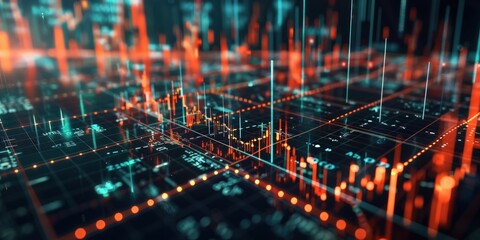 Obraz premium Scatter plot showing a clear positive relationship between stock prices and trading volume, indicating active investor interest.