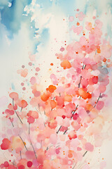 Abstract Watercolor Lavender Dreamscape Dreamy Watercolor Daisy Delights