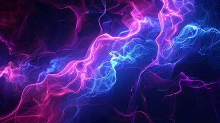 Naklejka premium Vibrant neon colors intertwined in abstract light streams, perfect for a futuristic or energetic theme.
