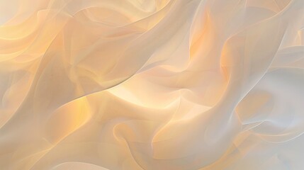 Obraz premium Flowing creamy waves create an elegant, smooth texture in a luxurious golden and pastel palette, evoking romance and luxury